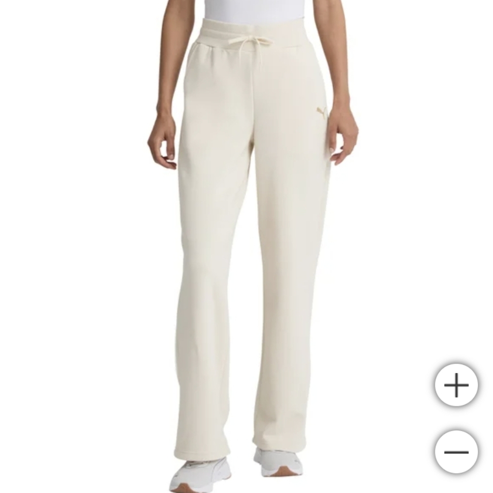 Puma Women's Fleece Sweatpants- Cream